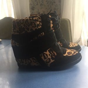 Wet Seal Cheetah Print Wedge Sneaker